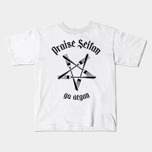 Praise Seitan - Go Vegan 1.1 (black) Kids T-Shirt